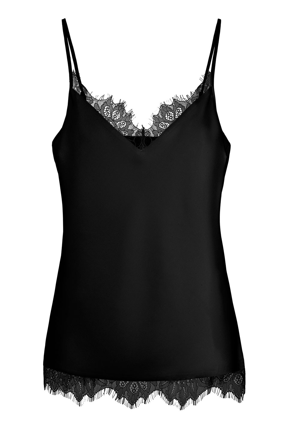 black silk lace top