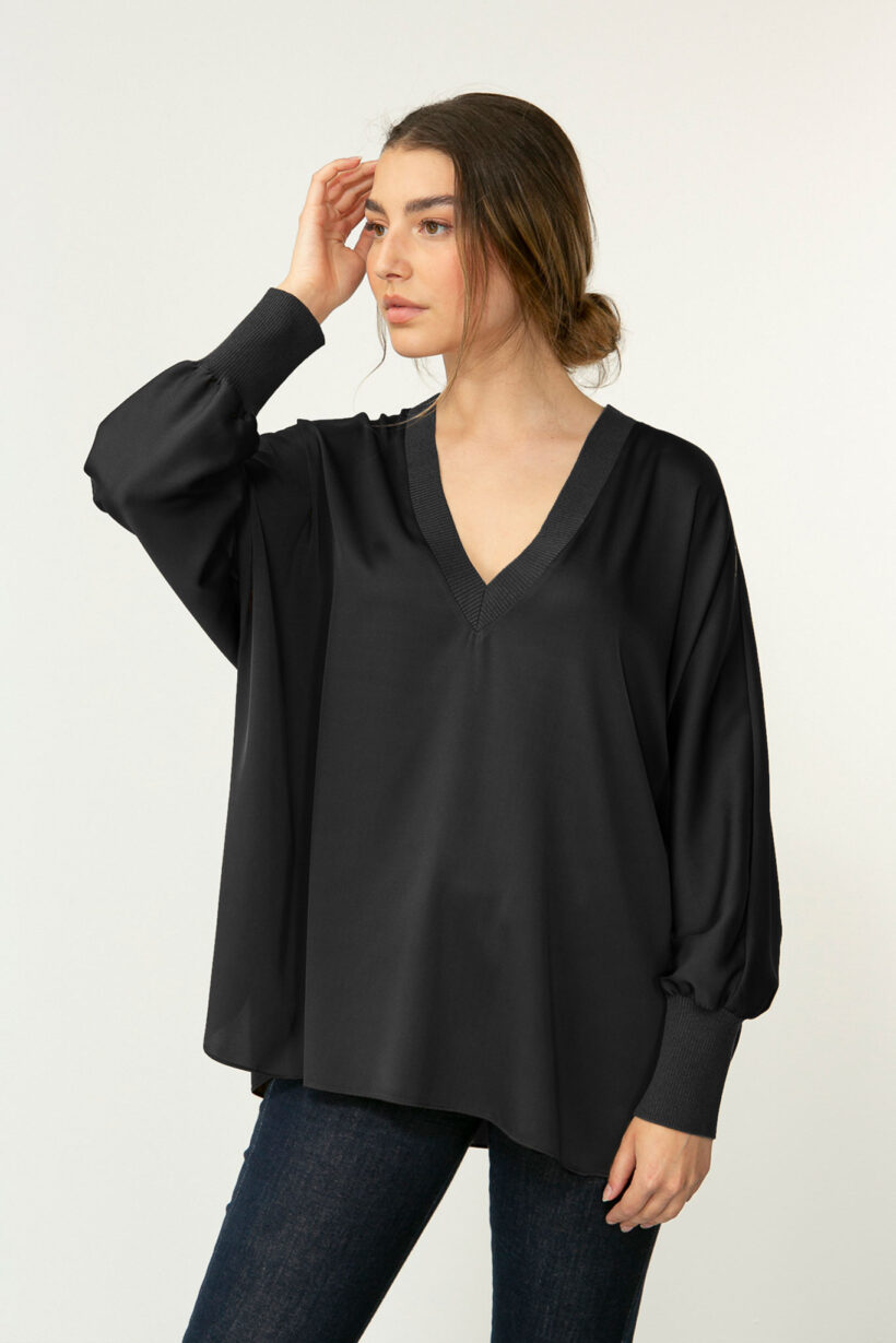 SOLID SILK tunic black - IVI GmbH