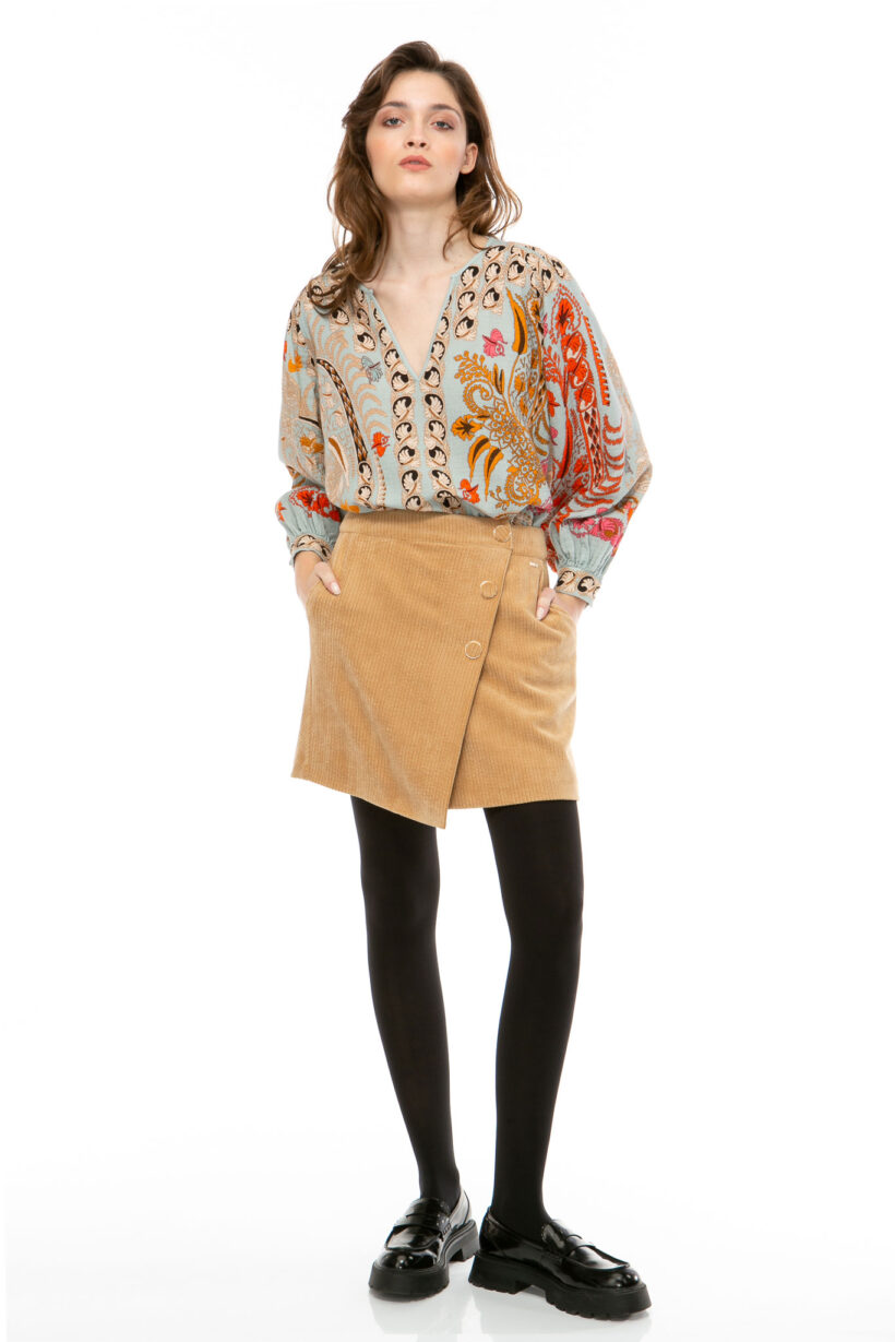 CORDUROY Mini Skirt camel – IVI GmbH