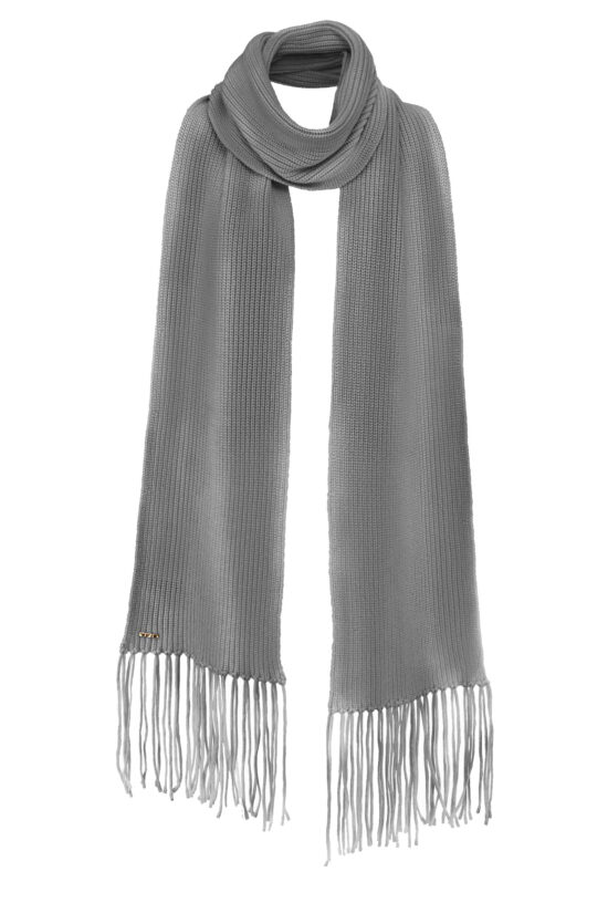 SOLID KNIT Long Scarf with Fringes black – IVI GmbH