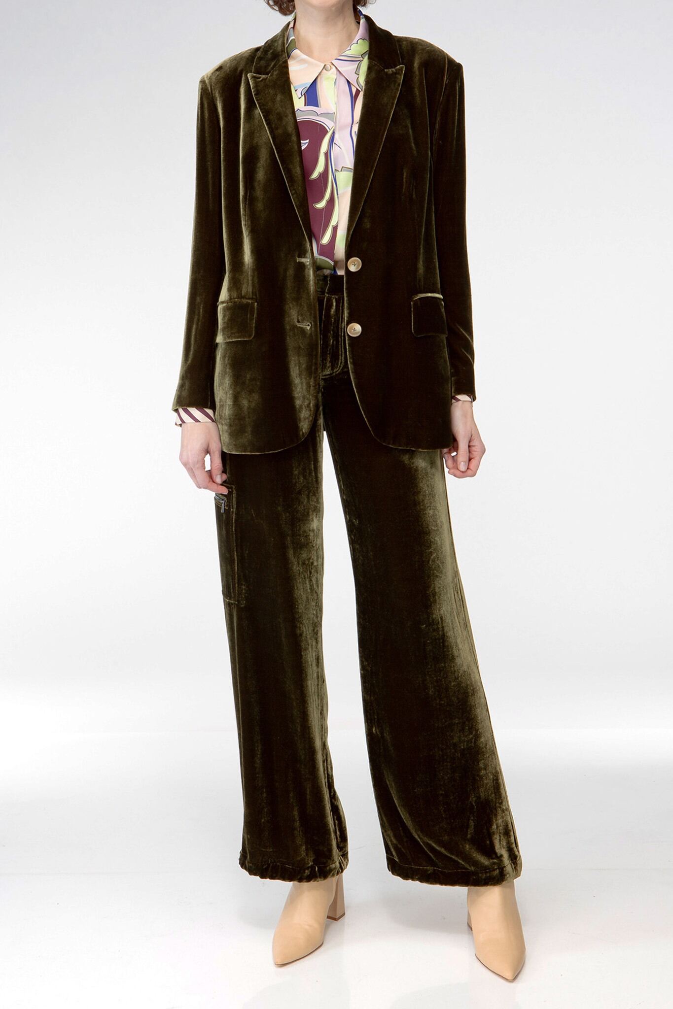 Olive green velvet blazer deals