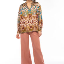 25101003_2 IVI collection SWIRL hochwertige Baumwollbluse in den Farben rose und schwarz aus der Resort25 Kollektion. IVI collection SWIRL high-quality cotton blouse in the colors rose and black from the Resort25 collection.