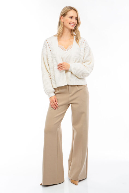 IVI collection SOLID JERSEY hochwertige Buntfaltenhose in den Farben taupe aus der Resort25 Kollektion. IVI collection SOLID JERSEY high-quality pleated trousers in taupe from the Resort25 collection.