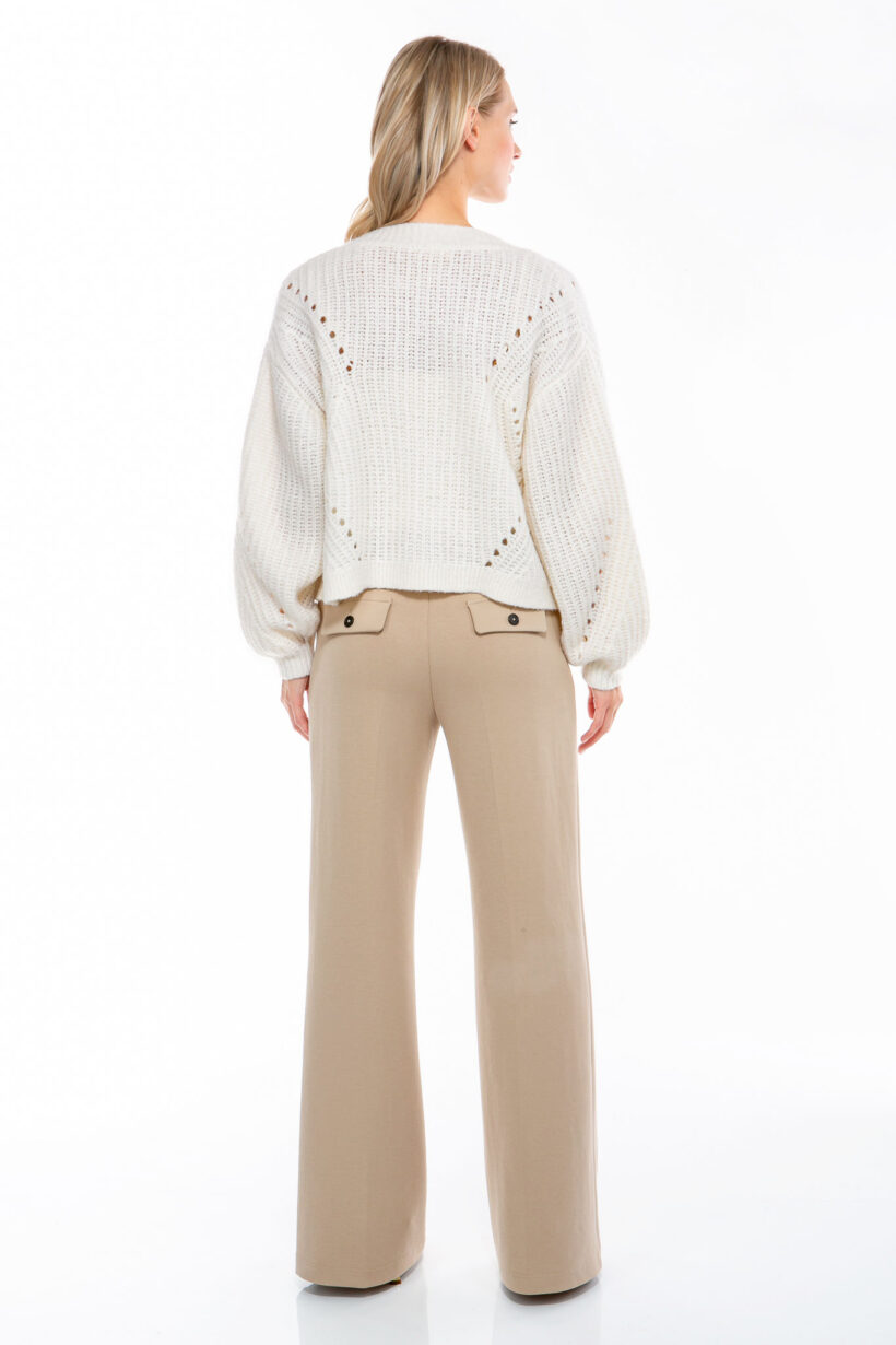 25110029_5 IVI collection SOLID JERSEY hochwertige Buntfaltenhose in den Farben taupe aus der Resort25 Kollektion.