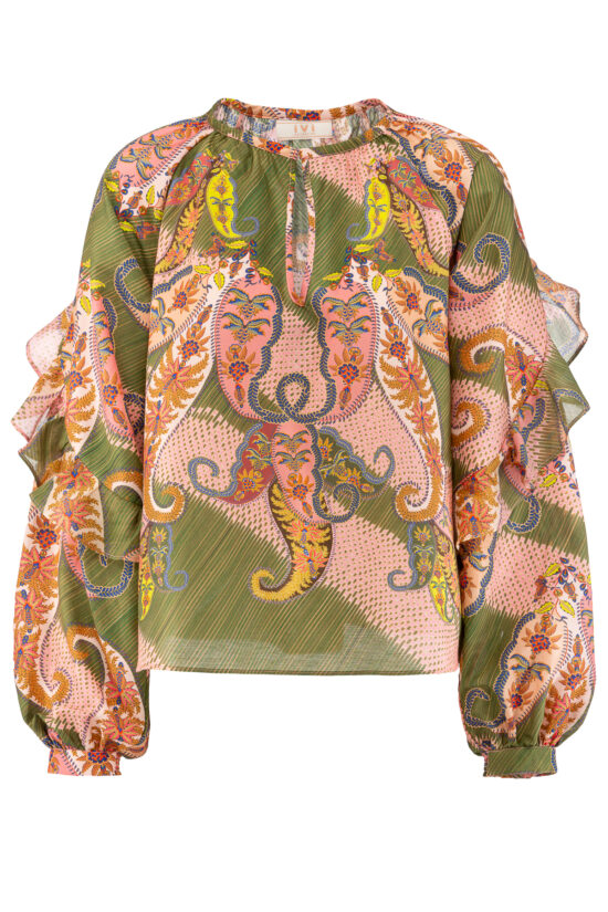 RUSTIC PAISLEY Verkürzte Bluse