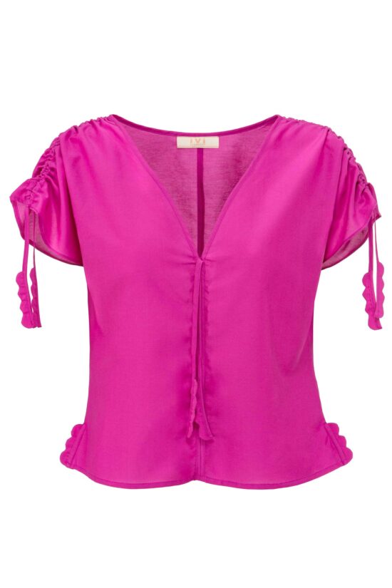 Produktbild: COTTON SILK Sommerliches Top aus edlem Baumwoll-Seiden-Voile mit leichtem Glanz in light berry.