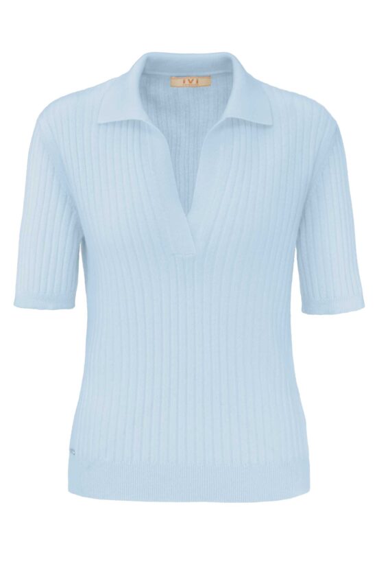 Produktbild: SOLID KNIT Kaschmir Poloshirt in bleue.