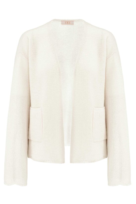 Produktbild: SOLID KNIT Kaschmir Cardigan in off white.
