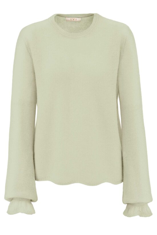 Produktbild: SOLID KNIT Kaschmir Pullover in salbei.