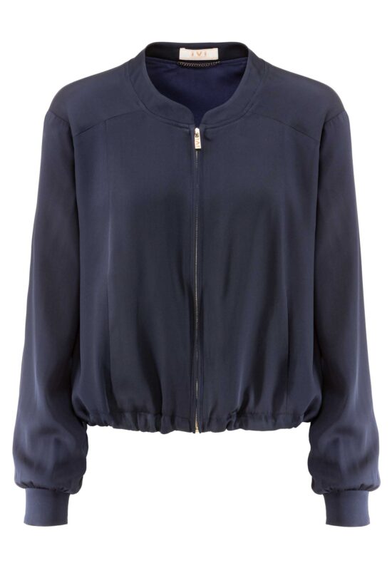 Produktbild: SOLID SILK Seidenblouson in midnight blau.