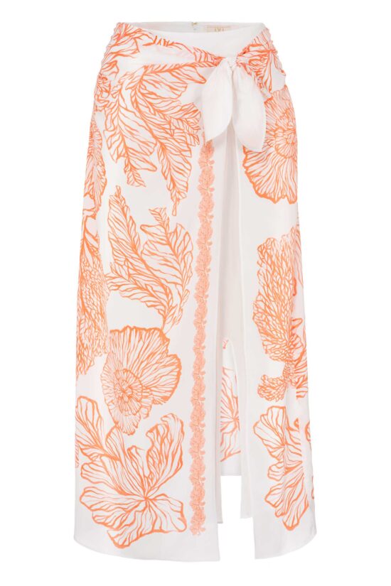 Produktbild: Wickelrock aus hochwertiger Viskose mit Blütenprint.