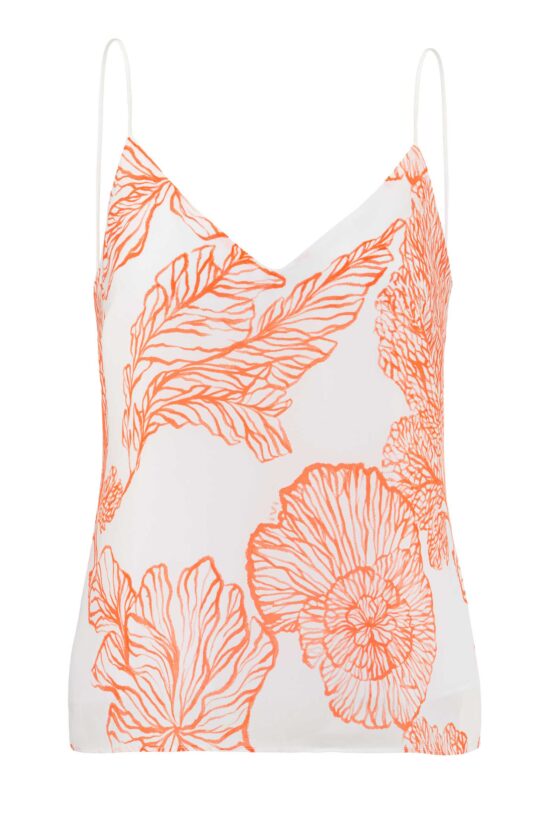 Produktbild: Sommerliches Top aus hochwertiger Viskose mit justierbaren Spaghettiträgern und Blütenprint.