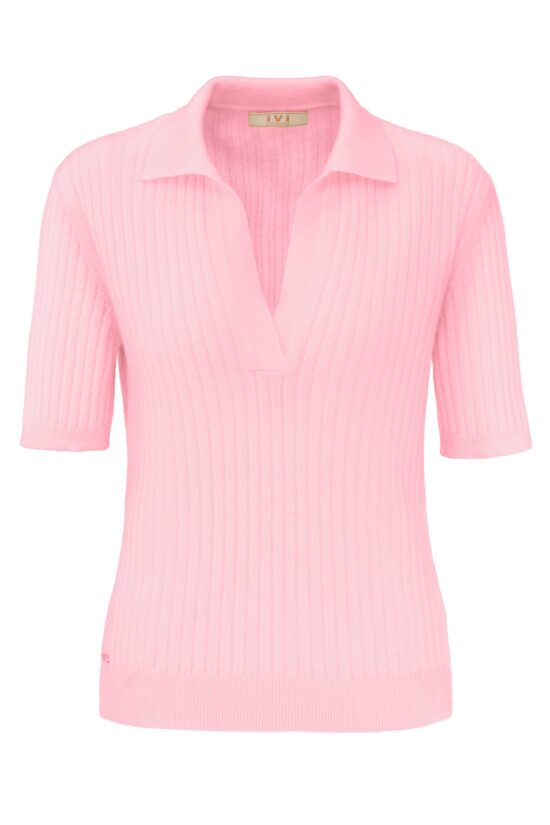 SOLID KNIT Polo Shirt, light pink