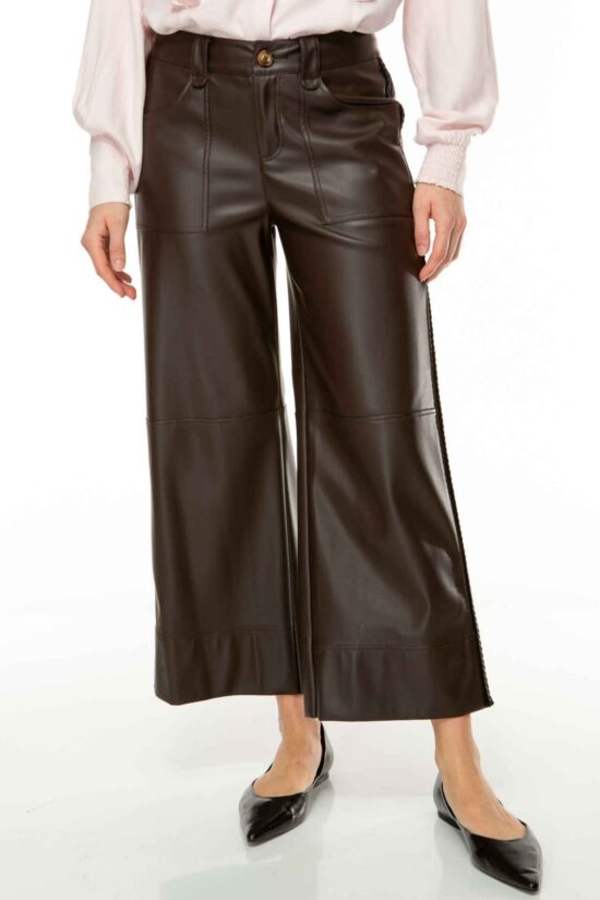 VEGAN LEATHER Hose, braun