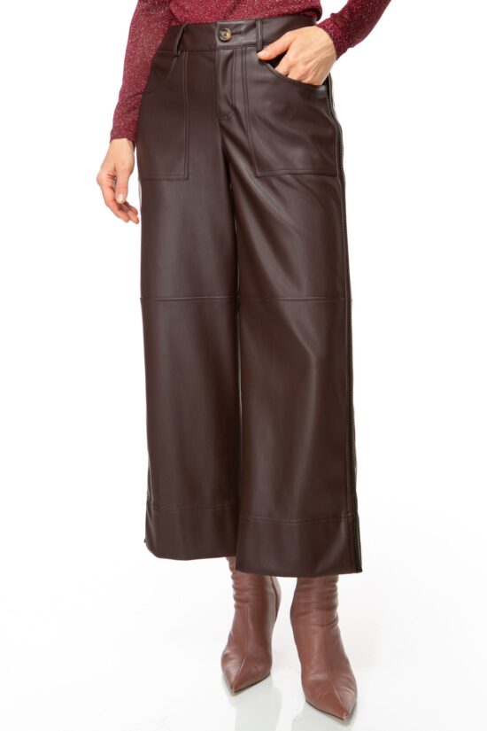 VEGAN LEATHER Hose, burgundy