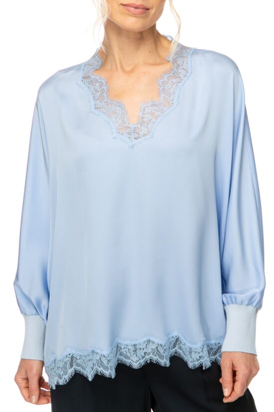SOLID LACE Tunika, bleue