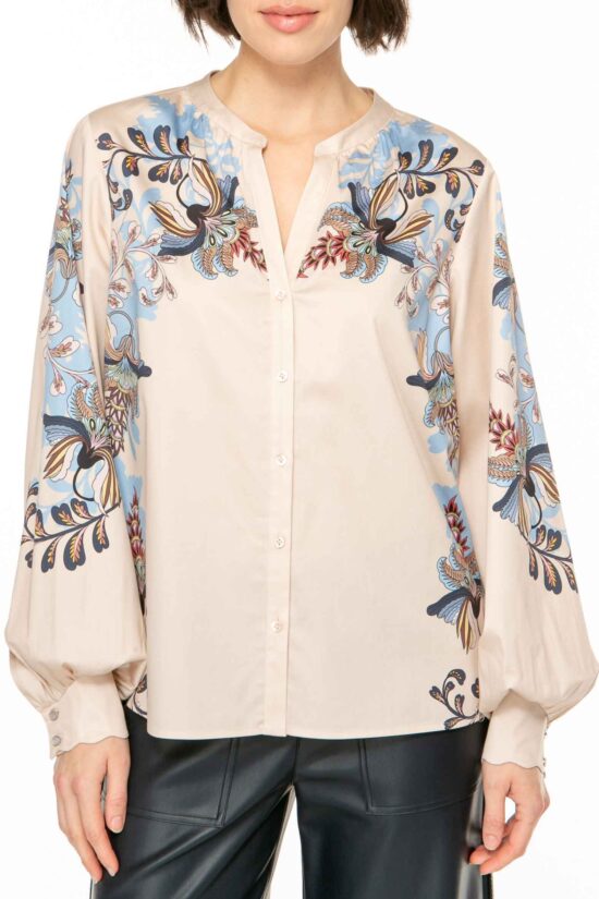 TEMPLE FLOWER Baumwollbluse, light