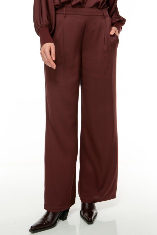 SOLID SILK Seidenhose burgundy