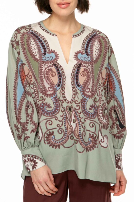 CRYSTAL PAISLEY Tunika, olive