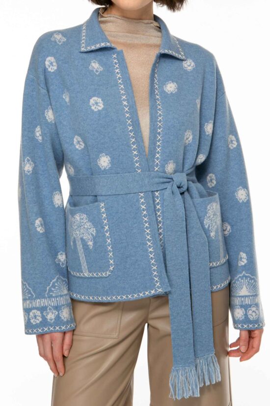 PASTEL PALM Cardigan, blue