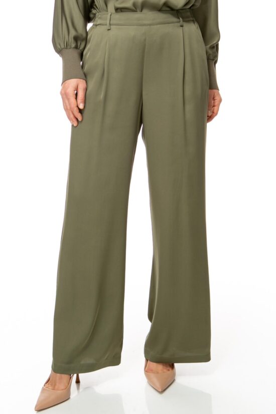 SOLID SILK Seidenhose olive