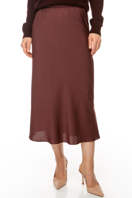 SOLID SILK Midirock burgundy