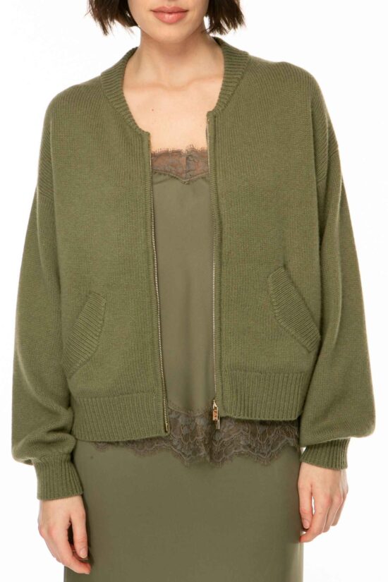 SOLID KNIT Bomberjacke, olive