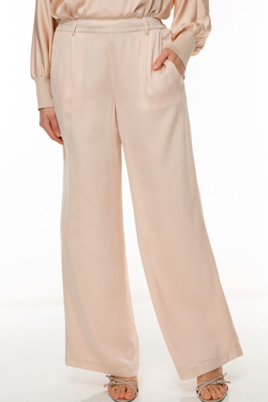 SOLID SILK Seidenhose light sand