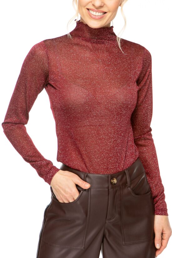 SHINE ESSENTIAL Longlsleeve, burgundy