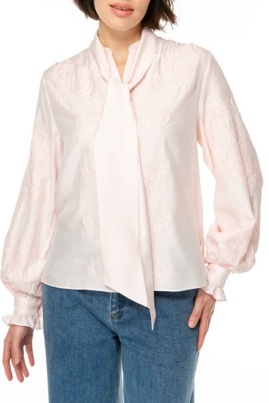 ROMANTIC Bestickte Bluse, rose